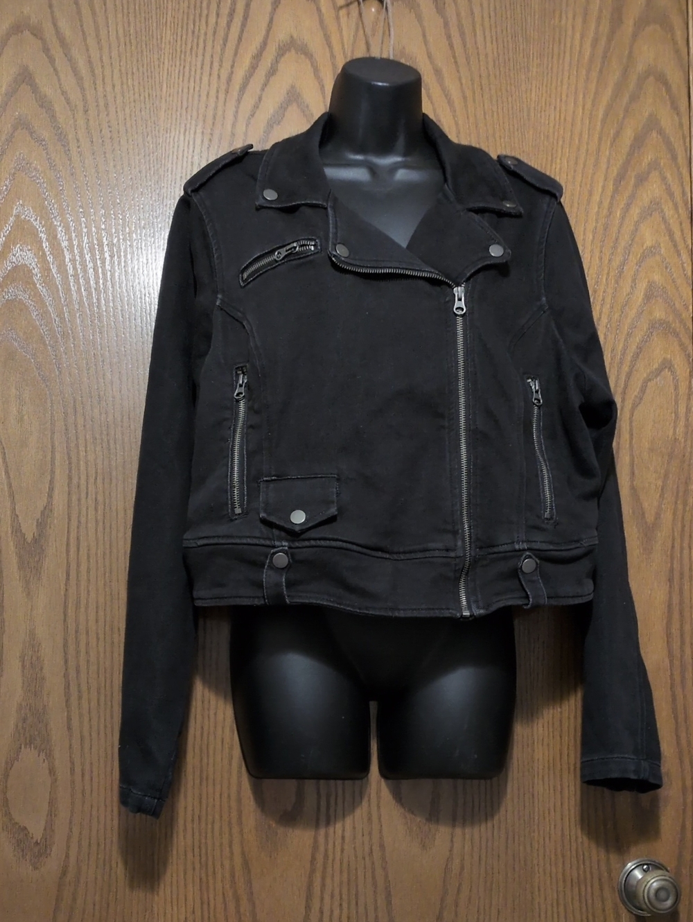 torrid Cropped Black Asymmetrical Moto-Style Jacket